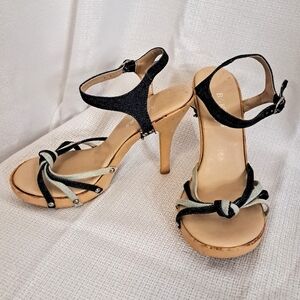 Y2K Baker's “LEILA” Denim Strappy Heels Made in Italy Size 6 / 37